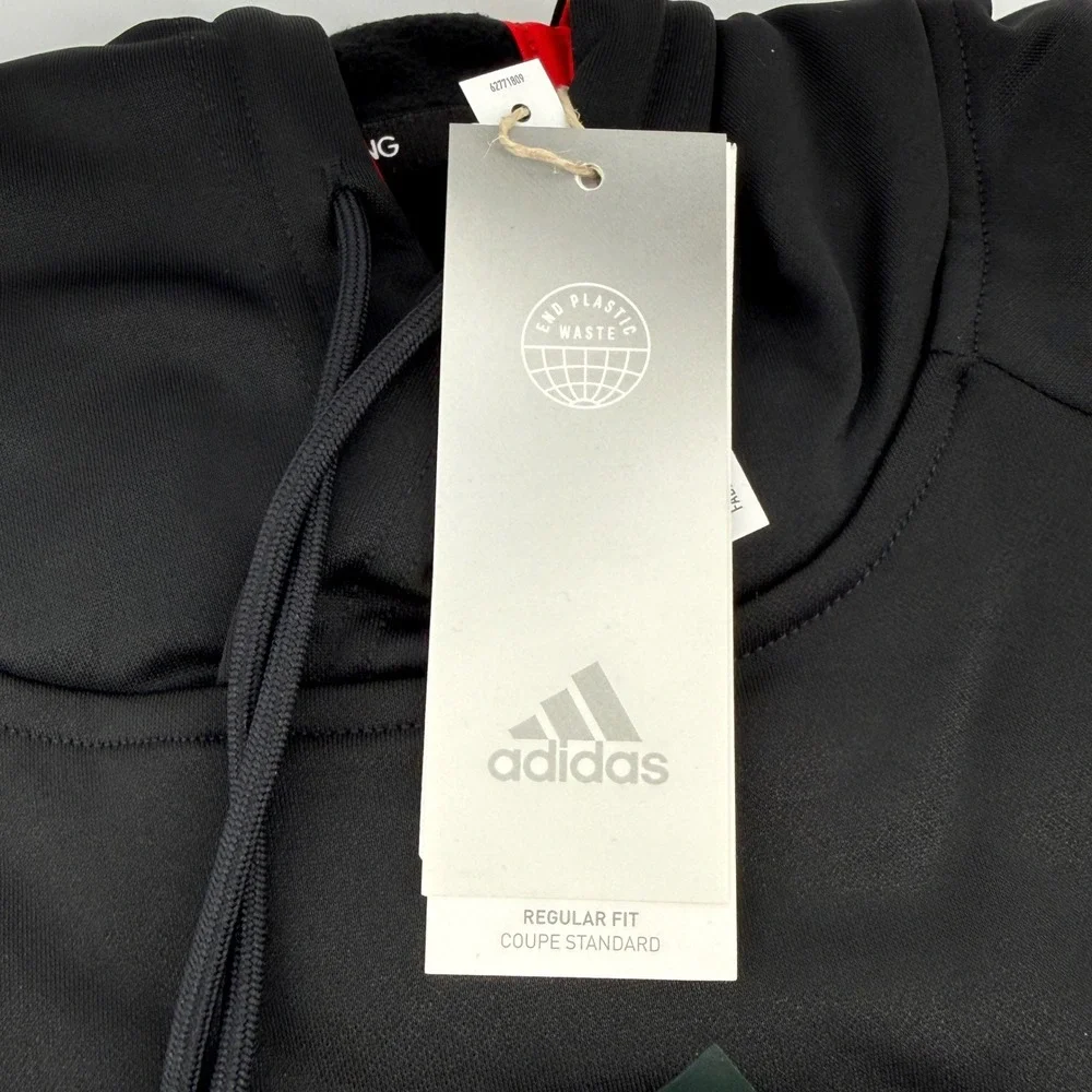 Adidas Hoodie Men Size Large Black‎ Camo Logo Pullover Sweatshirt Outdoors NWT